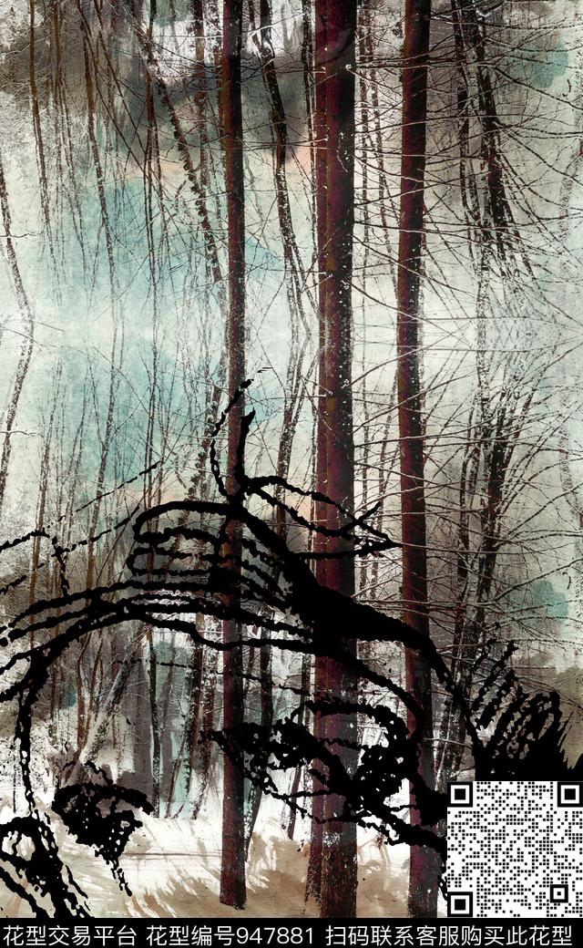 数码华亿平台抽象定位花数码印花华亿平台下载（图片编号: 947881） - 瓦栏（Walan）