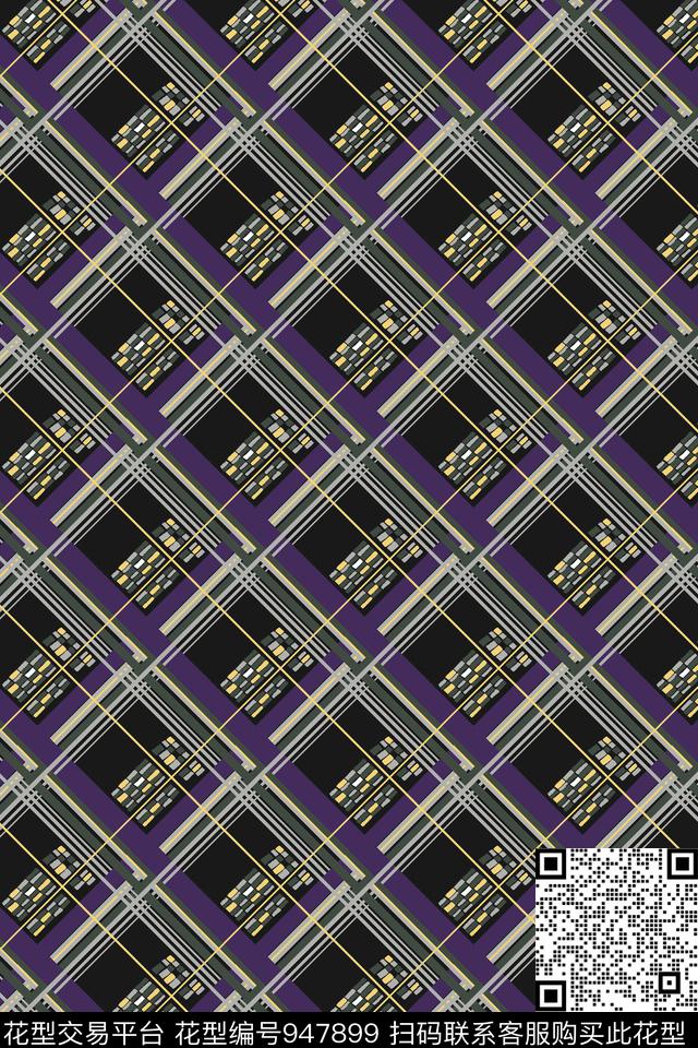 几何方形黑底花卉数码印花华亿平台下载（图片编号: 947899） - 瓦栏（Walan）