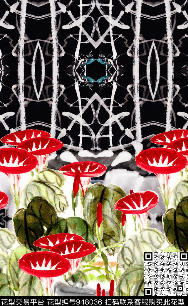 中国风数码华亿平台定位花数码印花华亿平台下载（图片编号: 948036） - 瓦栏（Walan）