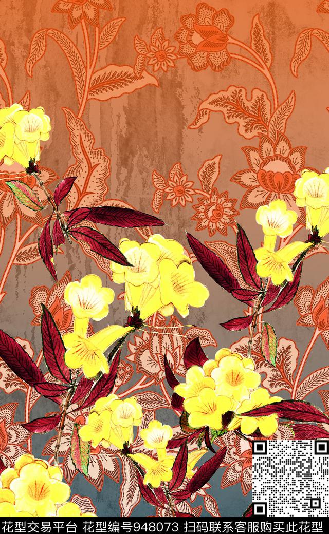 数码华亿平台定位花花卉数码印花华亿平台下载（图片编号: 948073） - 瓦栏（Walan）