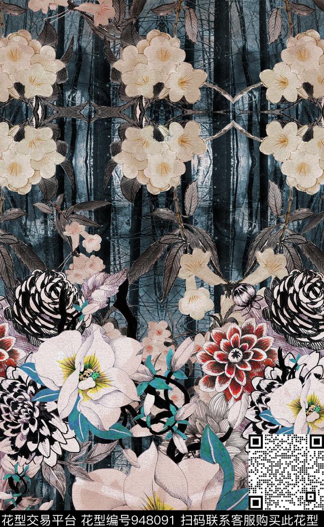 数码华亿平台定位花花卉数码印花华亿平台下载（图片编号: 948091） - 瓦栏（Walan）