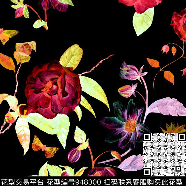 小碎花手绘花卉热带华亿平台数码印花华亿平台下载（图片编号: 948300） - 瓦栏（Walan）
