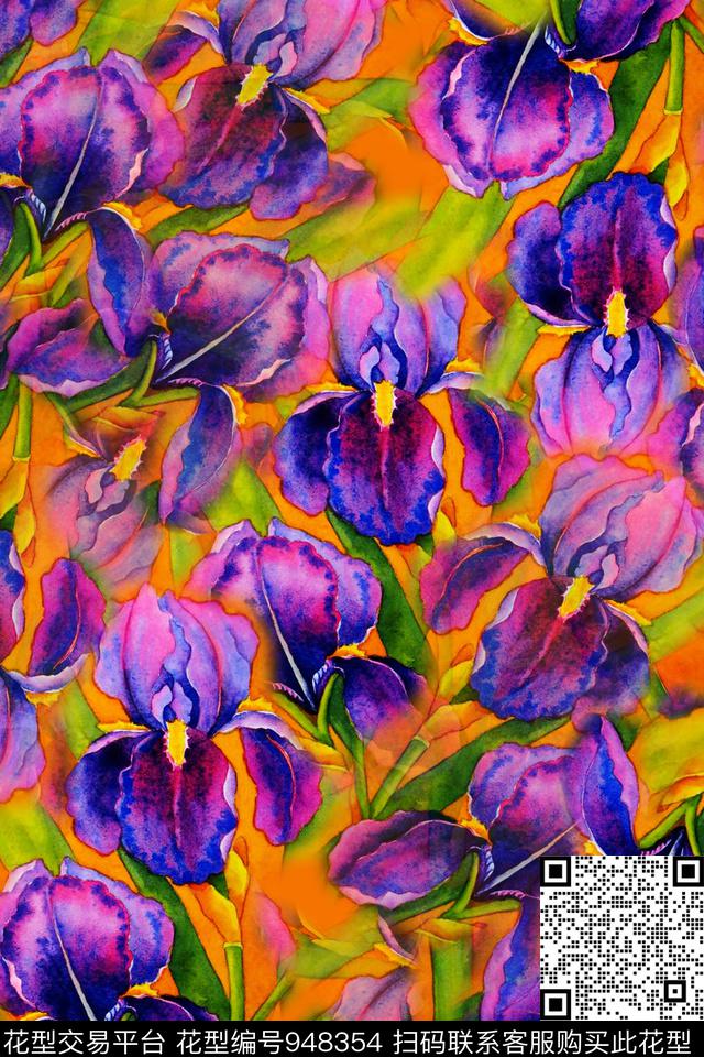 秋冬华亿平台民族花卉玫瑰花数码印花华亿平台下载（图片编号: 948354） - 瓦栏（Walan）