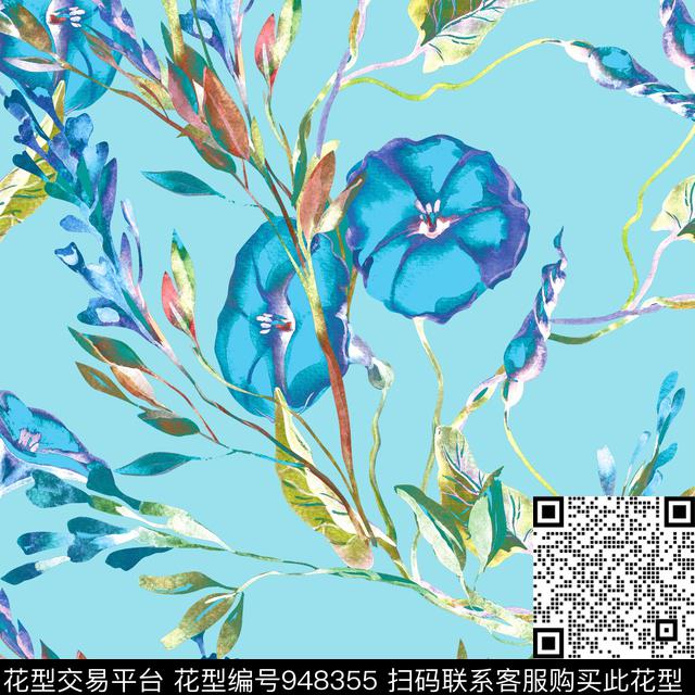 小碎花手绘花卉热带华亿平台数码印花华亿平台下载（图片编号: 948355） - 瓦栏（Walan）