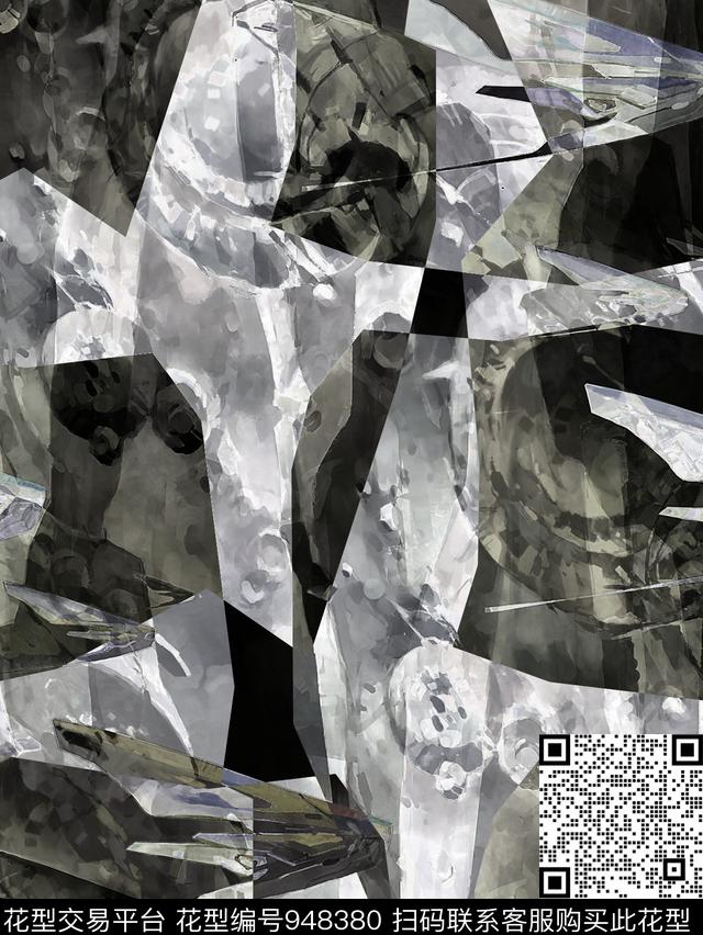 数码华亿平台抽象几何数码印花华亿平台下载（图片编号: 948380） - 瓦栏（Walan）