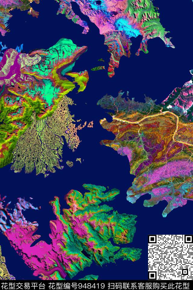 肌理抽象几何数码印花华亿平台下载（图片编号: 948419） - 瓦栏（Walan）