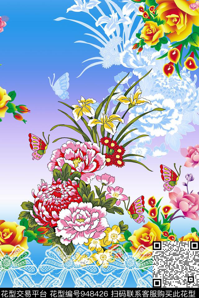 数码华亿平台定位花花卉数码印花华亿平台下载（图片编号: 948426） - 瓦栏（Walan）