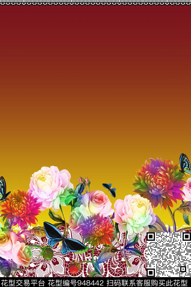 定位花花卉网布蕾丝数码印花华亿平台下载（图片编号: 948442） - 瓦栏（Walan）