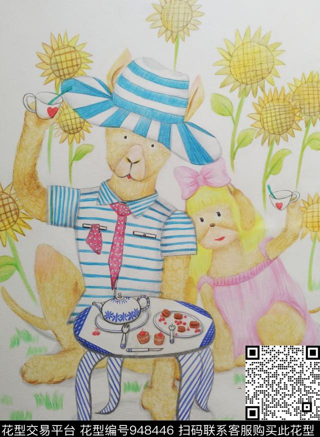 家纺动物插画数码印花华亿平台下载（图片编号: 948446） - 瓦栏（Walan）