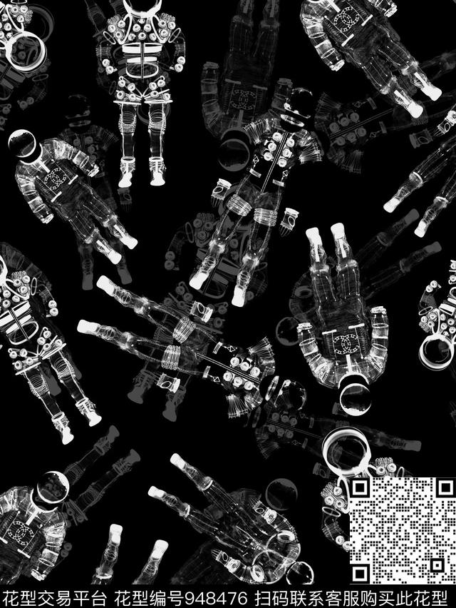 创意抽象人物数码印花华亿平台下载（图片编号: 948476） - 瓦栏（Walan）