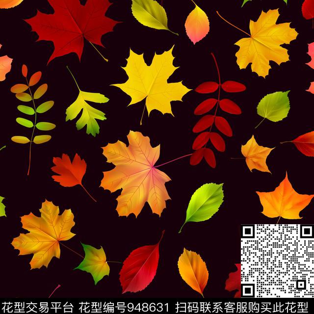 枫叶植物数码华亿平台数码印花华亿平台下载（图片编号: 948631） - 瓦栏（Walan）