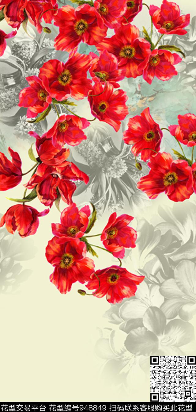 雪纺真丝油画华亿平台数码印花华亿平台下载（图片编号: 948849） - 瓦栏（Walan）