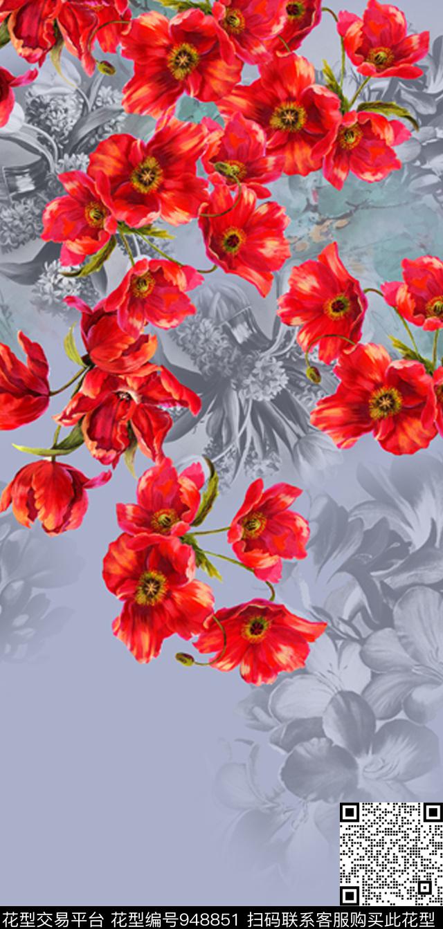 雪纺真丝油画华亿平台数码印花华亿平台下载（图片编号: 948851） - 瓦栏（Walan）