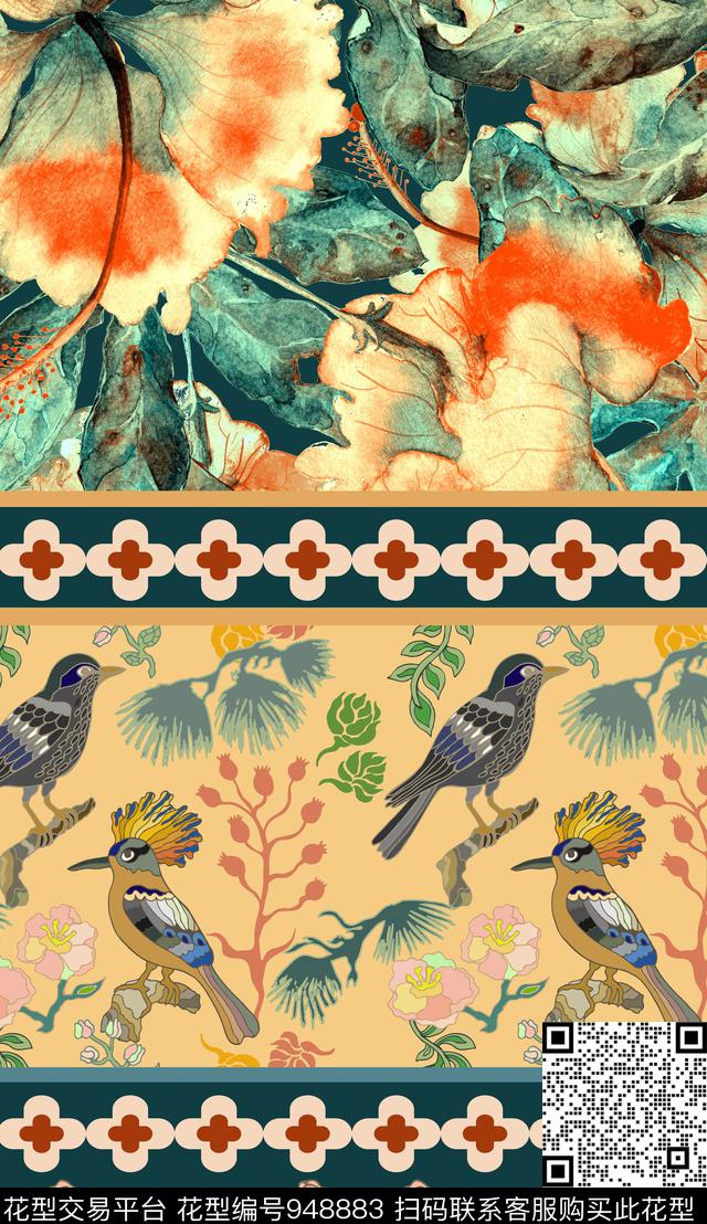 民族风卡通热带华亿平台数码印花华亿平台下载（图片编号: 948883） - 瓦栏（Walan）