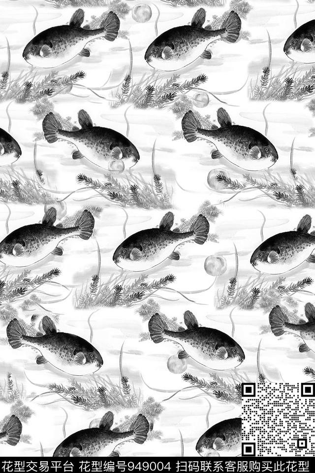 水草泳装鱼数码印花华亿平台下载（图片编号: 949004） - 瓦栏（Walan）