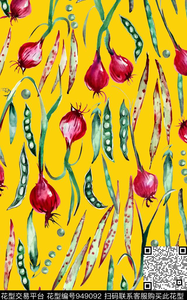 趣味蔬菜大牌风传统印花华亿平台下载（图片编号: 949092） - 瓦栏（Walan）