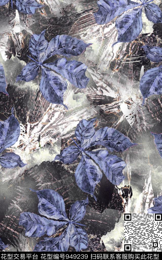 民族风抽象花卉数码印花华亿平台下载（图片编号: 949239） - 瓦栏（Walan）