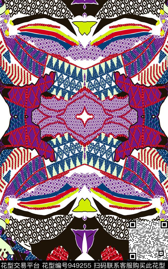 数码华亿平台女装几何数码印花华亿平台下载（图片编号: 949255） - 瓦栏（Walan）