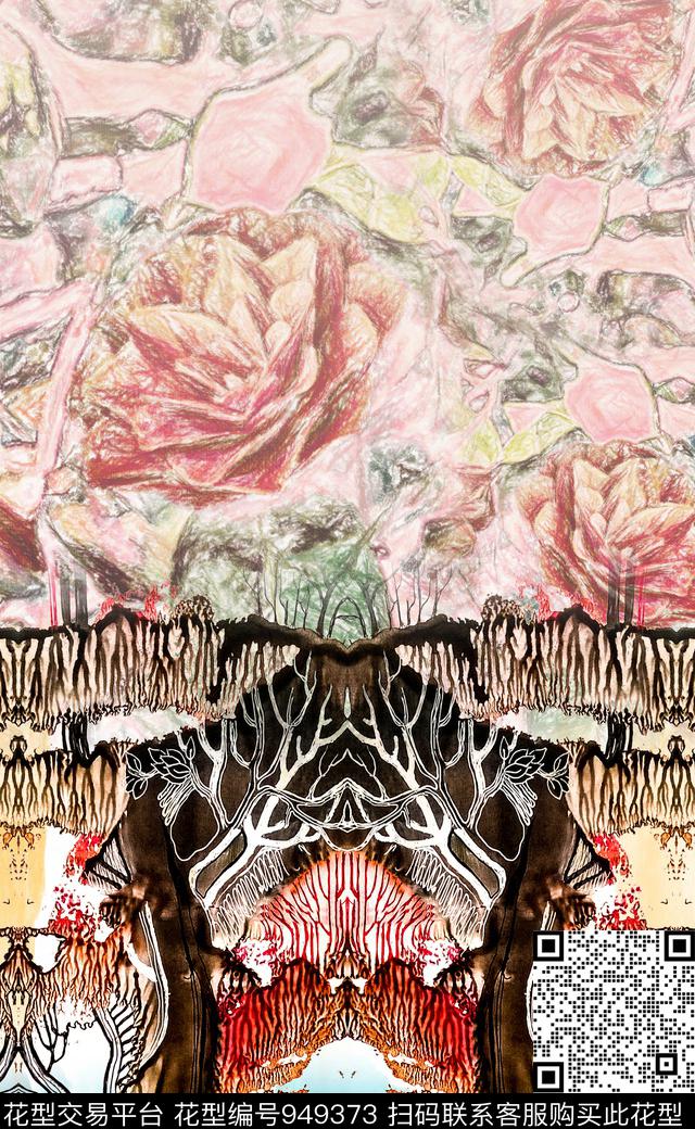 肌理数码华亿平台定位花数码印花华亿平台下载（图片编号: 949373） - 瓦栏（Walan）