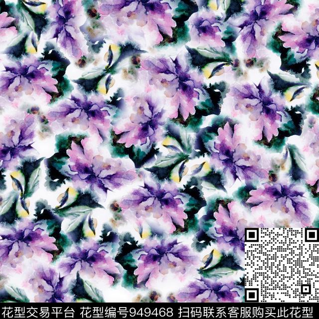 古典花纹数码华亿平台花卉数码印花华亿平台下载（图片编号: 949468） - 瓦栏（Walan）