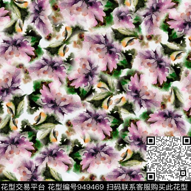 古典花纹数码华亿平台花卉数码印花华亿平台下载（图片编号: 949469） - 瓦栏（Walan）