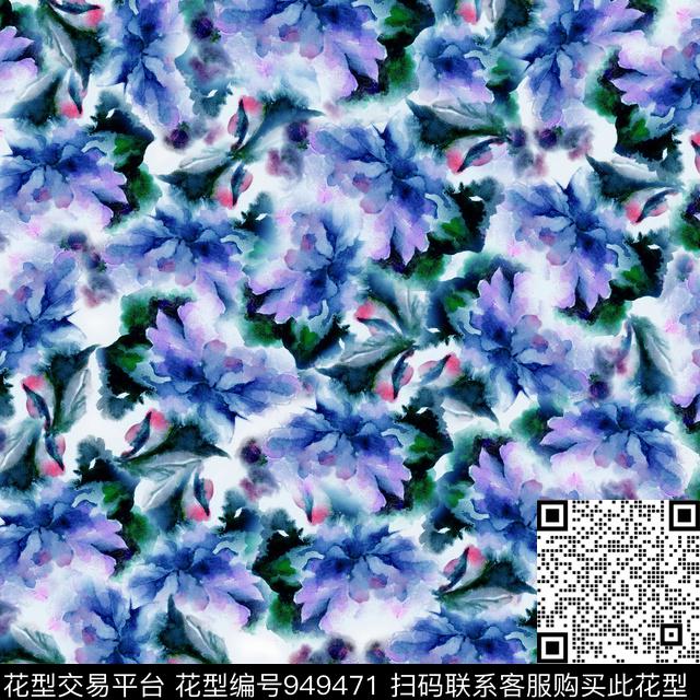 古典花纹数码华亿平台花卉数码印花华亿平台下载（图片编号: 949471） - 瓦栏（Walan）