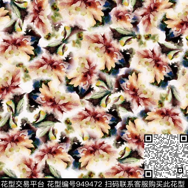 古典花纹数码华亿平台花卉数码印花华亿平台下载（图片编号: 949472） - 瓦栏（Walan）