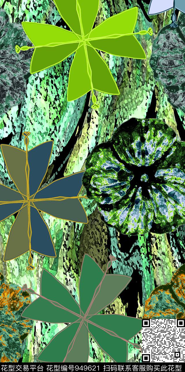 条纹艺术创意数码印花华亿平台下载（图片编号: 949621） - 瓦栏（Walan）