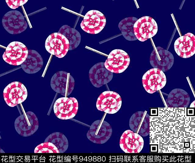 甜甜圈可爱少女数码印花华亿平台下载（图片编号: 949880） - 瓦栏（Walan）