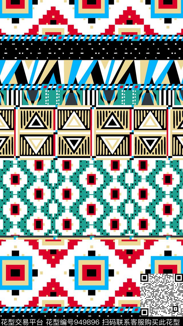 春夏华亿平台少女几何传统印花华亿平台下载（图片编号: 949896） - 瓦栏（Walan）