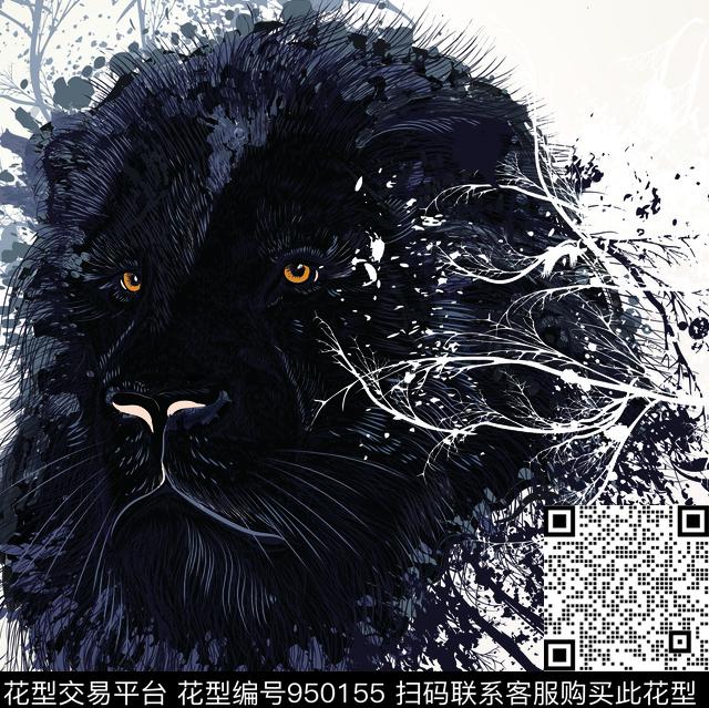 男装抽象狮子数码印花华亿平台下载（图片编号: 950155） - 瓦栏（Walan）