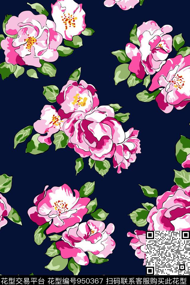 女装花卉淑女传统印花华亿平台下载（图片编号: 950367） - 瓦栏（Walan）