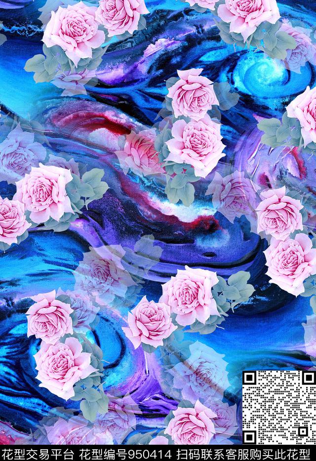 数码华亿平台花卉油画华亿平台数码印花华亿平台下载（图片编号: 950414） - 瓦栏（Walan）