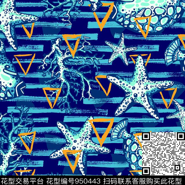 海星海洋趋势华亿平台传统印花华亿平台下载（图片编号: 950443） - 瓦栏（Walan）