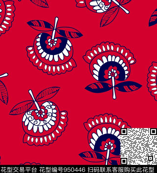 植物秋冬华亿平台少女传统印花华亿平台下载（图片编号: 950446） - 瓦栏（Walan）