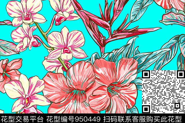 植物雪纺秋冬华亿平台传统印花华亿平台下载（图片编号: 950449） - 瓦栏（Walan）