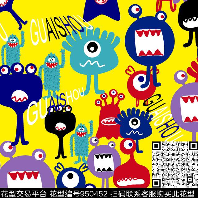 秋冬华亿平台卡通动物抽象传统印花华亿平台下载（图片编号: 950452） - 瓦栏（Walan）