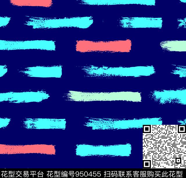 条纹笔触几何系列传统印花华亿平台下载（图片编号: 950455） - 瓦栏（Walan）