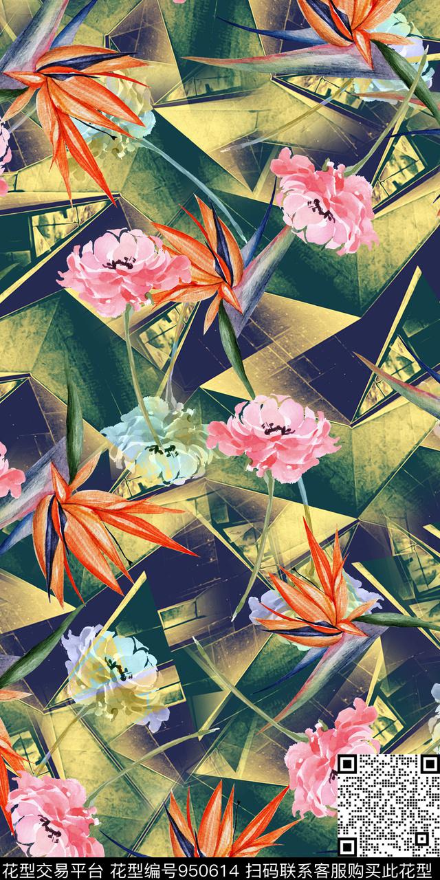 小碎花手绘花卉花卉数码印花华亿平台下载（图片编号: 950614） - 瓦栏（Walan）