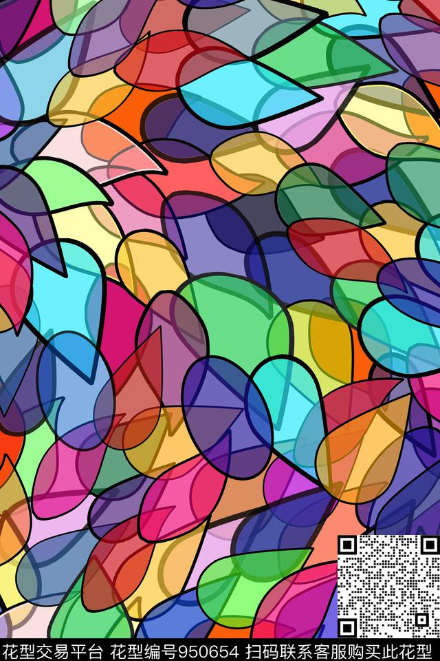 民族风几何炫彩数码印花华亿平台下载（图片编号: 950654） - 瓦栏（Walan）