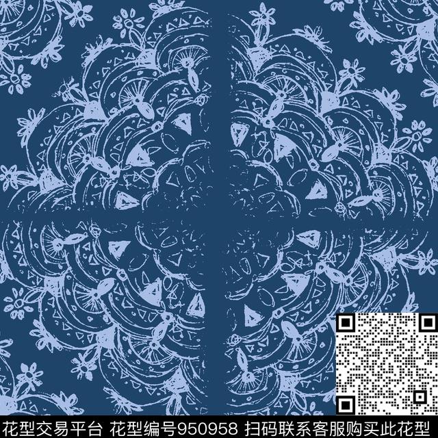 民族风女装大牌风传统印花华亿平台下载（图片编号: 950958） - 瓦栏（Walan）