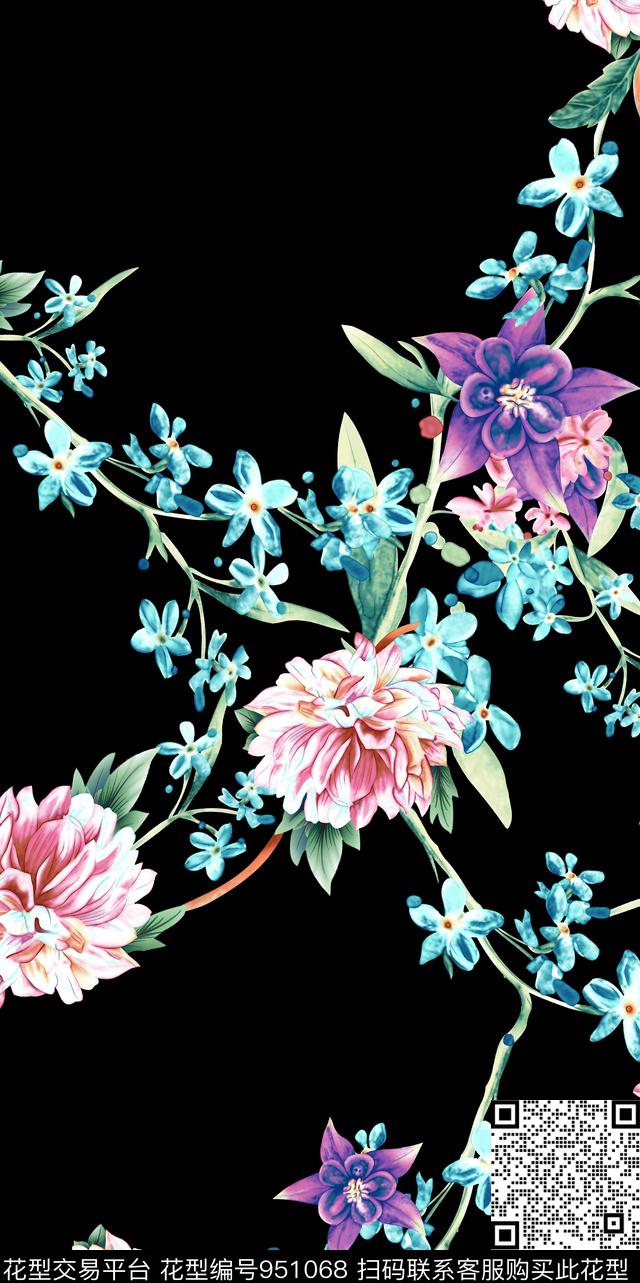 绿植树叶大牌风春秋华亿平台数码印花华亿平台下载（图片编号: 951068） - 瓦栏（Walan）