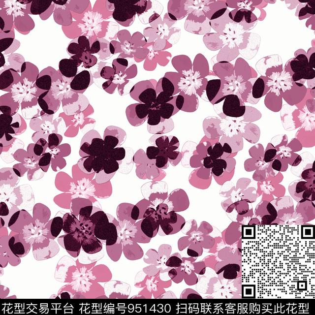 古典花纹花卉大牌风数码印花华亿平台下载（图片编号: 951430） - 瓦栏（Walan）