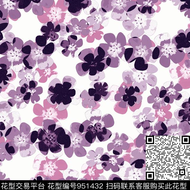 古典花纹花卉大牌风数码印花华亿平台下载（图片编号: 951432） - 瓦栏（Walan）