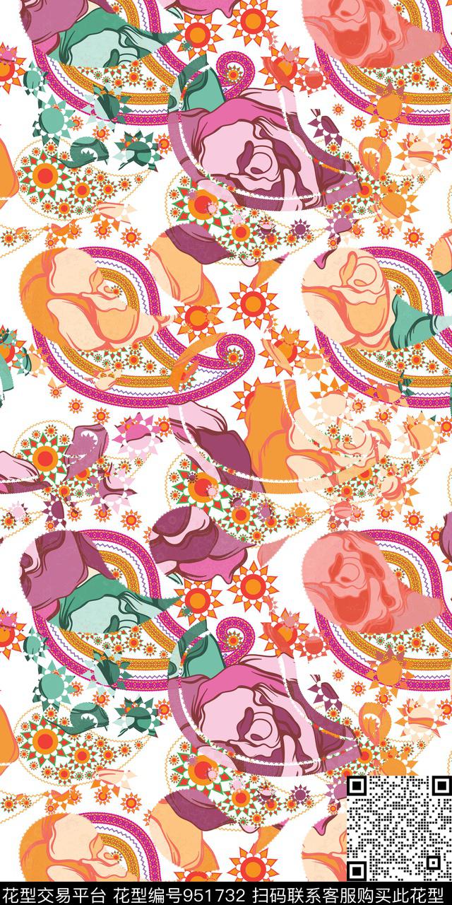 传统华亿平台艺术佩斯利传统印花华亿平台下载（图片编号: 951732） - 瓦栏（Walan）