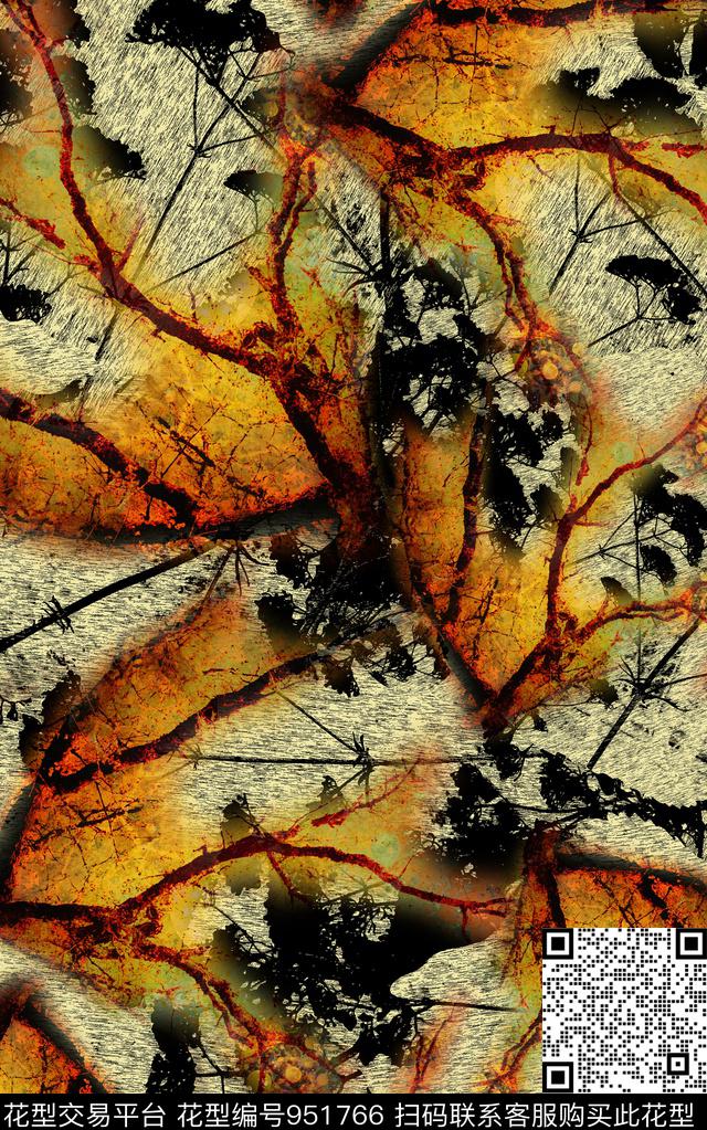 朦胧花卉数码华亿平台抽象数码印花华亿平台下载（图片编号: 951766） - 瓦栏（Walan）