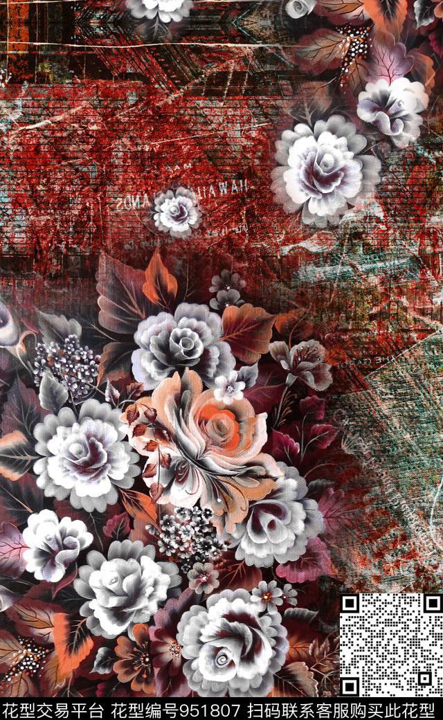 民族风数码华亿平台定位花数码印花华亿平台下载（图片编号: 951807） - 瓦栏（Walan）