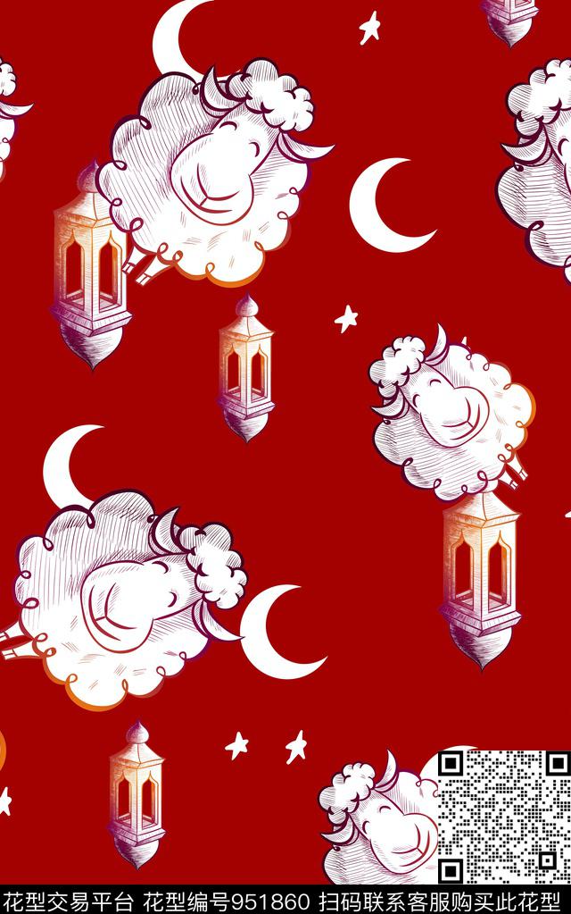 波点卡通动物几何数码印花华亿平台下载（图片编号: 951860） - 瓦栏（Walan）