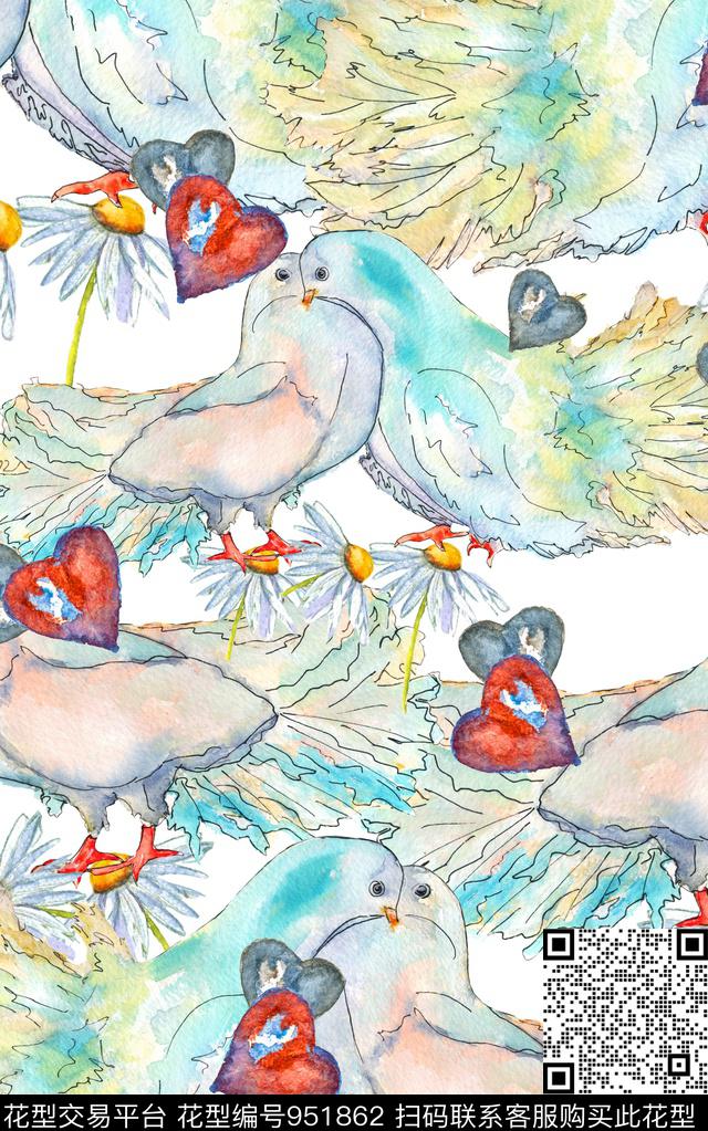 卡通动物几何动物数码印花华亿平台下载（图片编号: 951862） - 瓦栏（Walan）