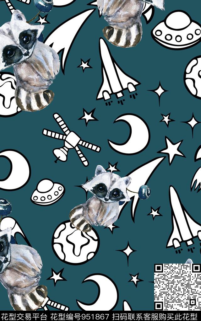 卡通动物几何动物数码印花华亿平台下载（图片编号: 951867） - 瓦栏（Walan）